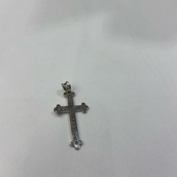 Genuine Diamond Gothic Cross Necklace Set in Sterling Silver - Picture 5 of 10